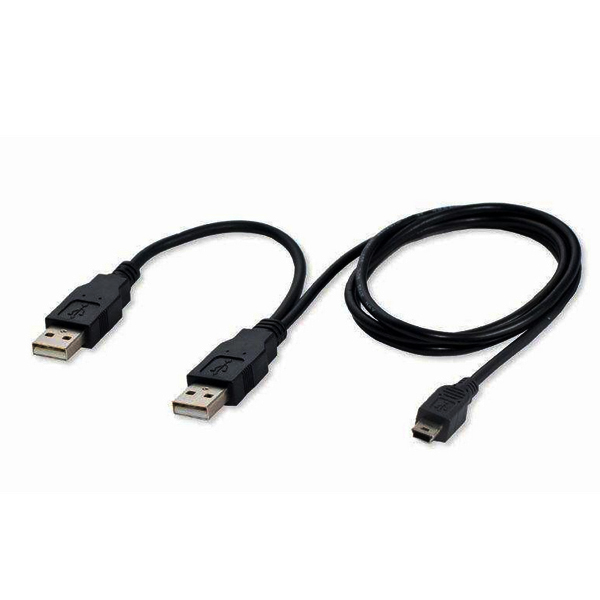 Cable USB 2.0 Doble Macho a Mini 5 Pin para Disco Duro de 0.60 metros –